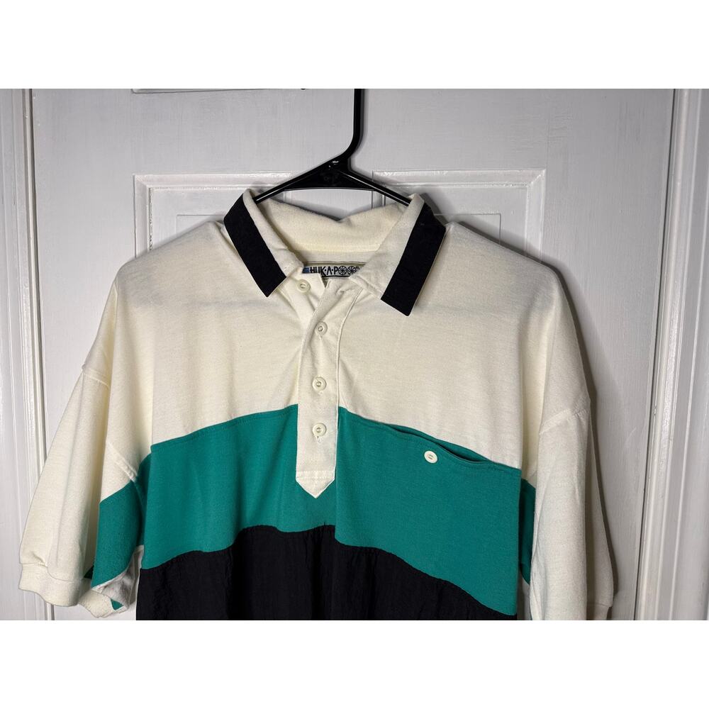 Vintage Hukapoo Color Block Polo Size Medium(80's)
